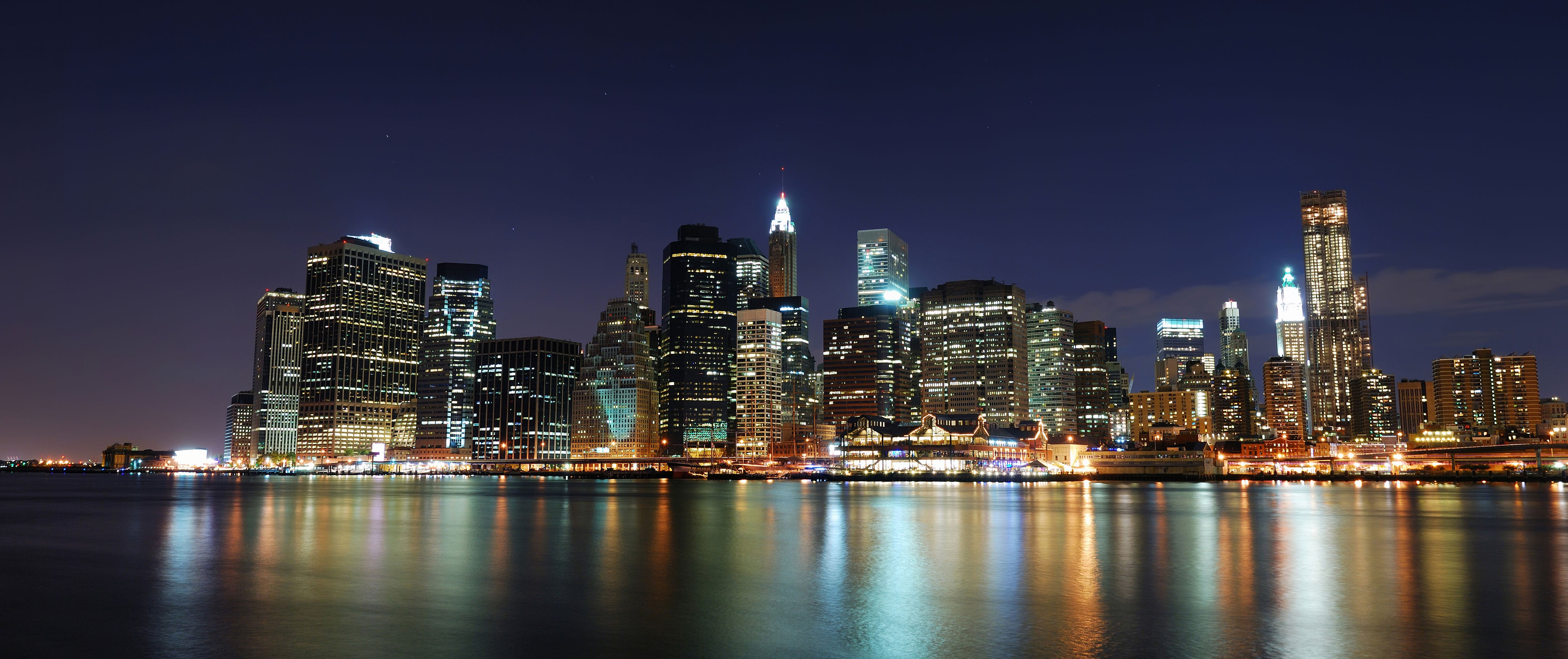 Panorama of Illuminated New York City Wall Mural