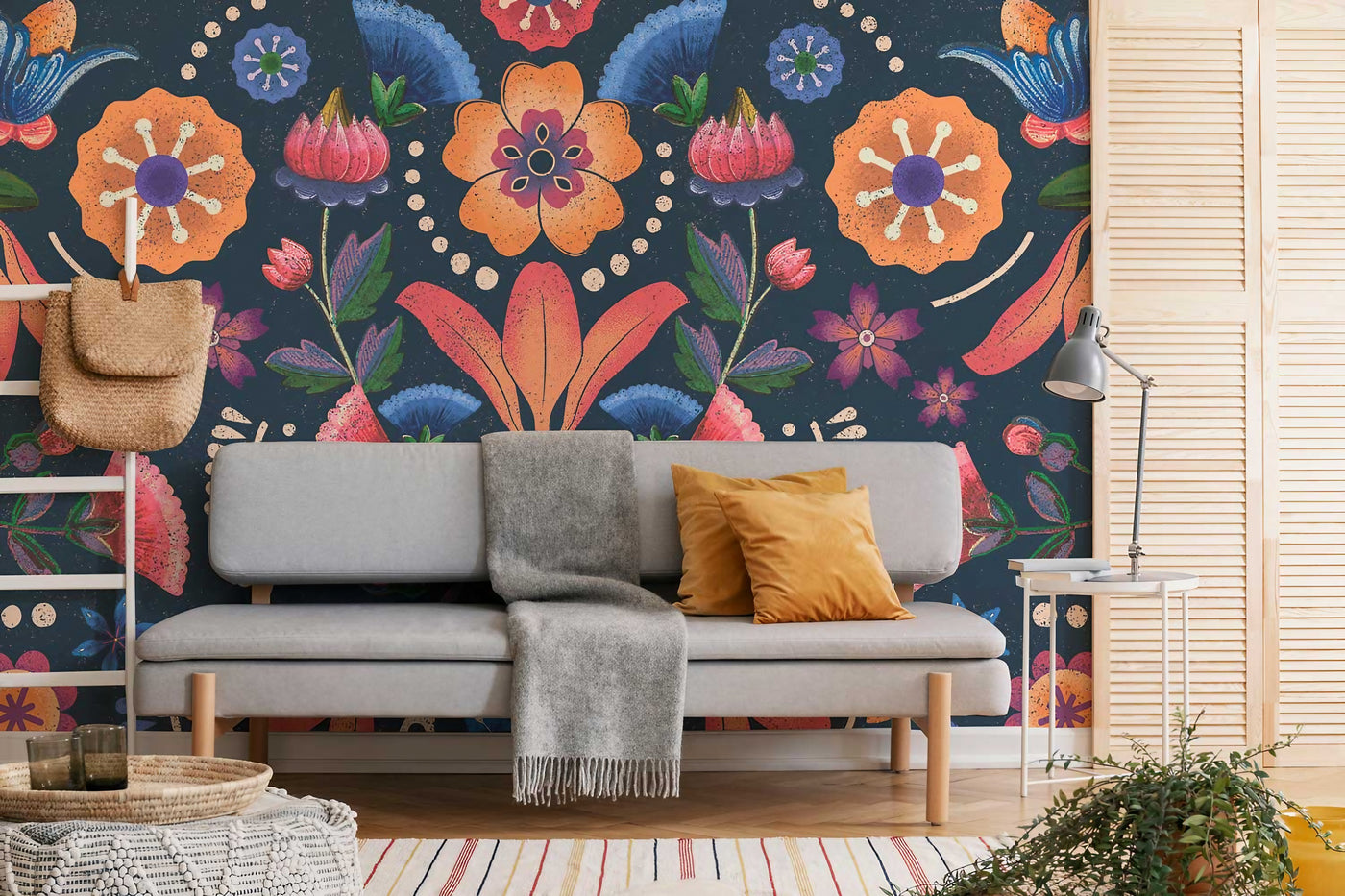 Mexican Ethnic Floral Wallpaper Mural