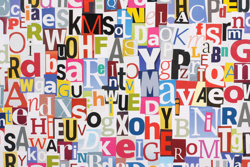 Letters Collage Wall Mural