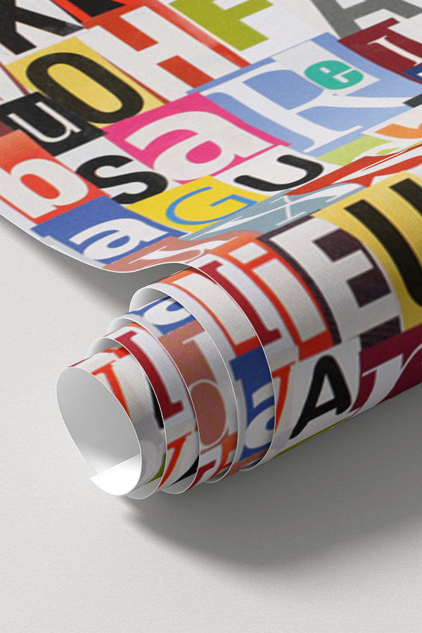 Letters Collage Wall Mural