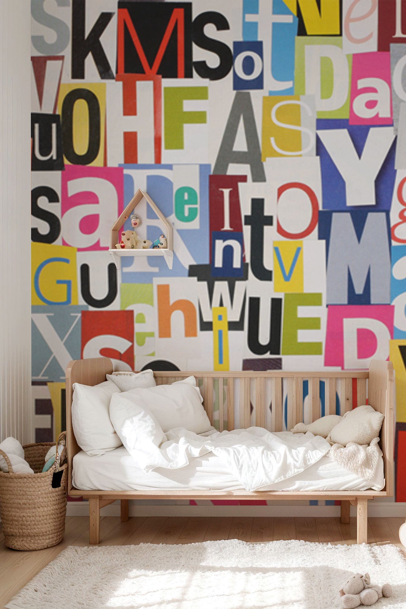 Letters Collage Wall Mural
