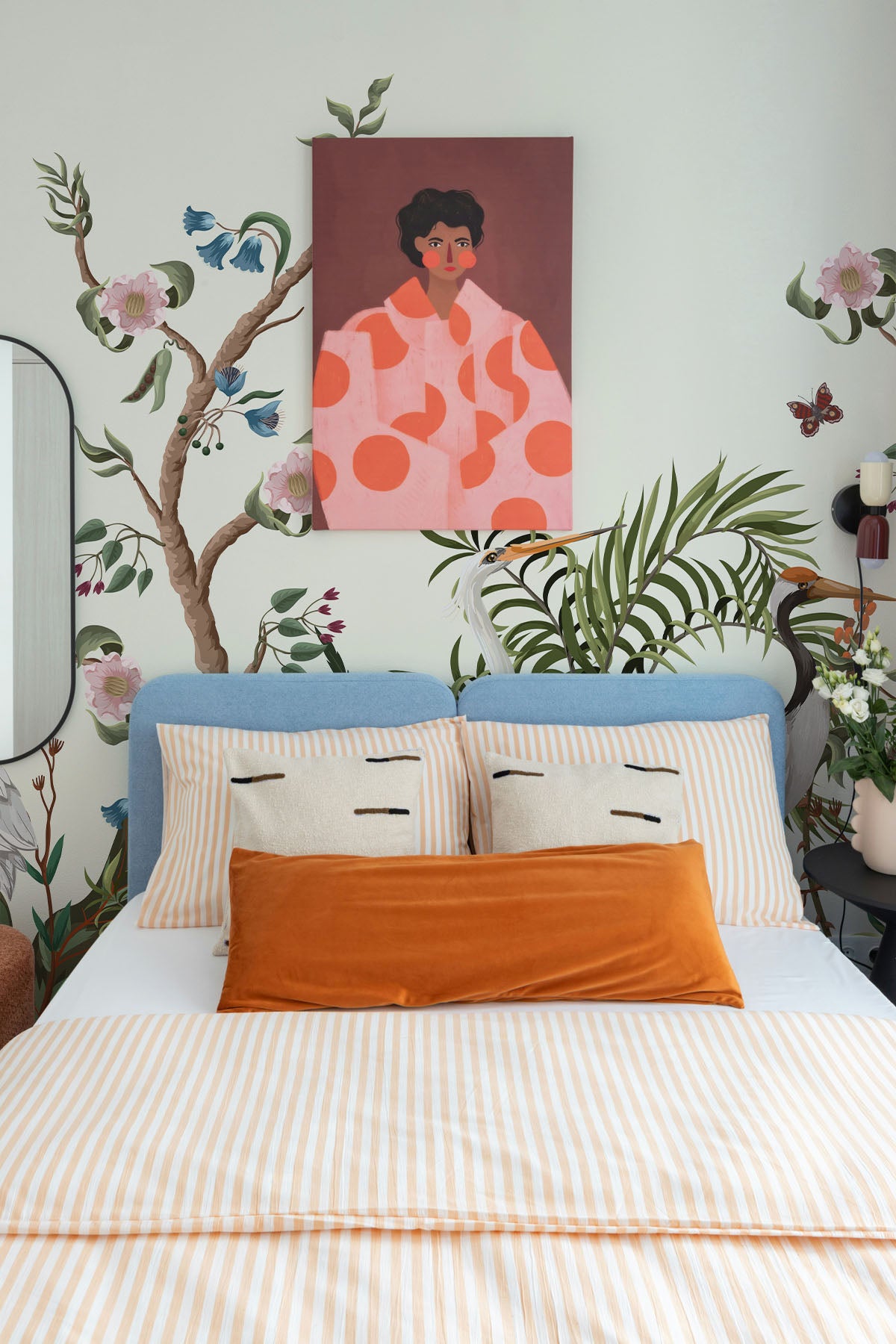 Light Birds and Flowers Chinoiserie Wall Mural