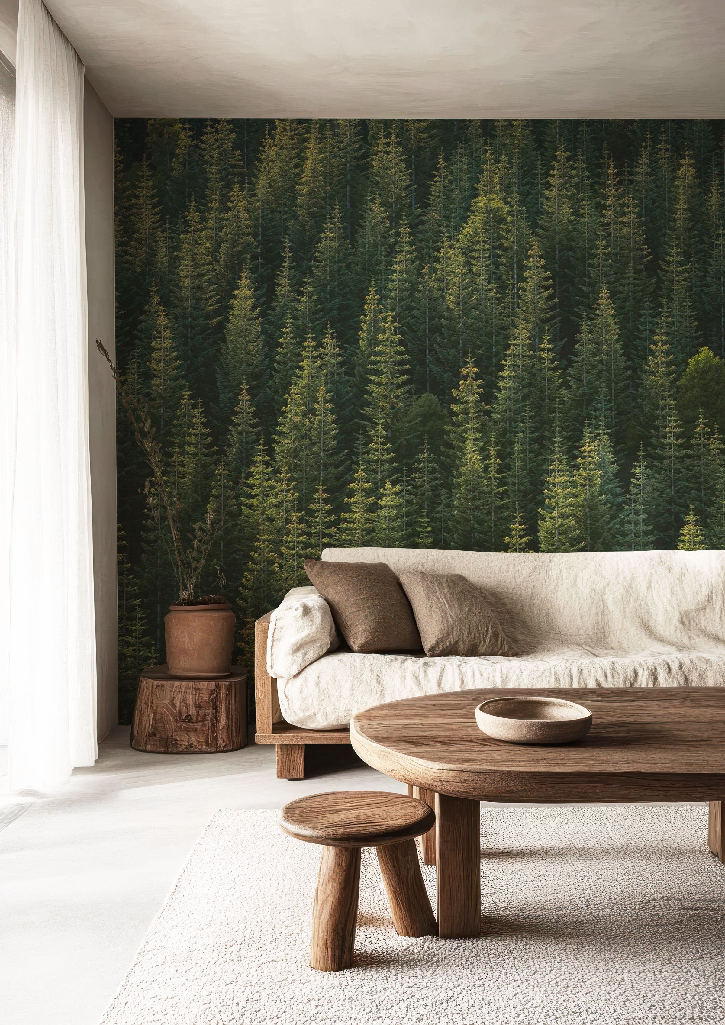 Perfect Tree Forest Line Wall Mural