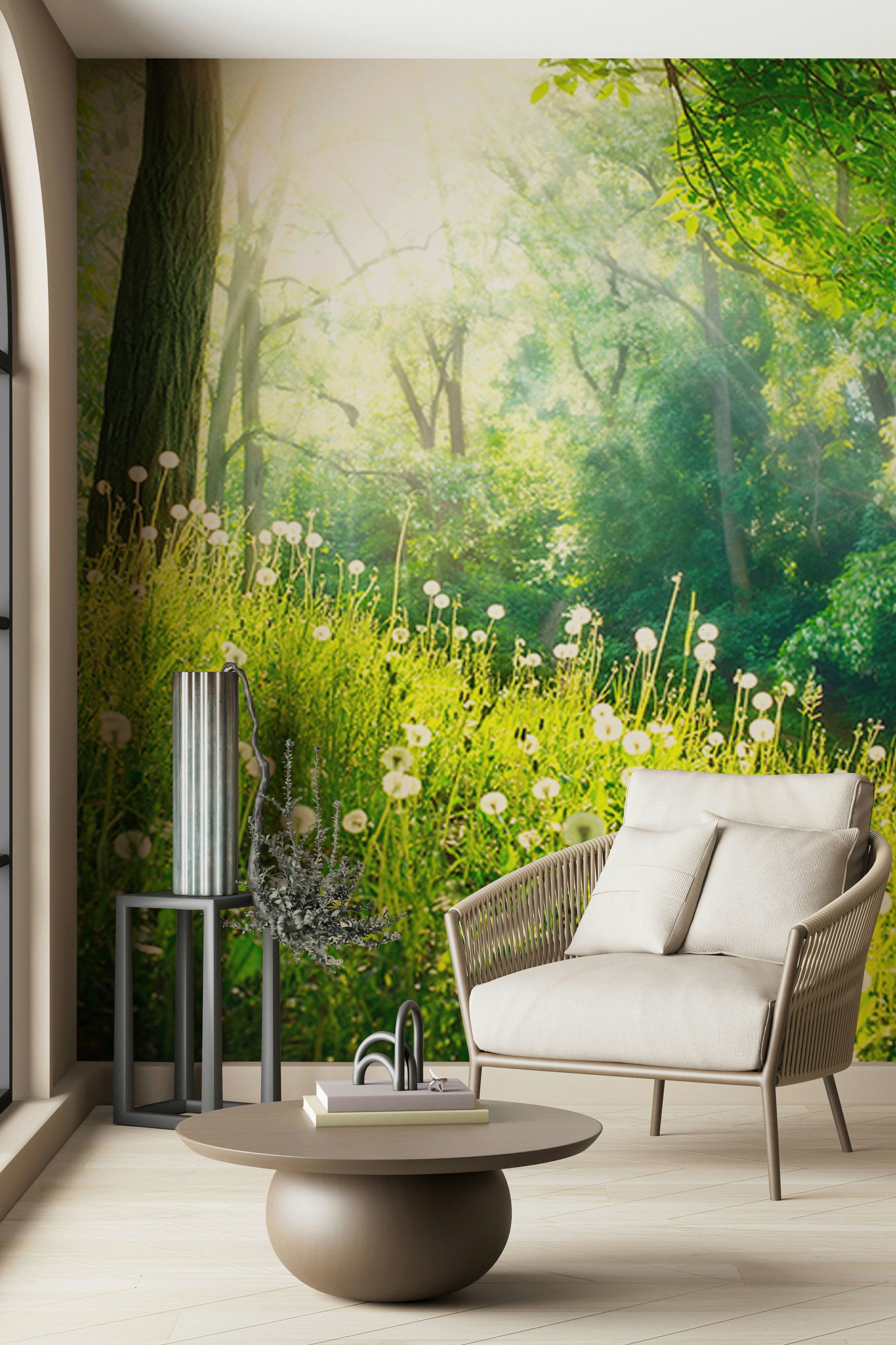 Green Spring Forest Wall Mural | Eazywallz