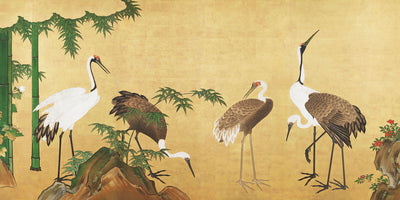 Serene Japanese Cranes Wall Mural