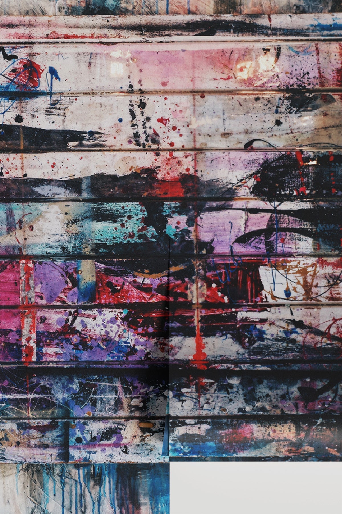 Paint Splattered Planks wall mural - standalone view