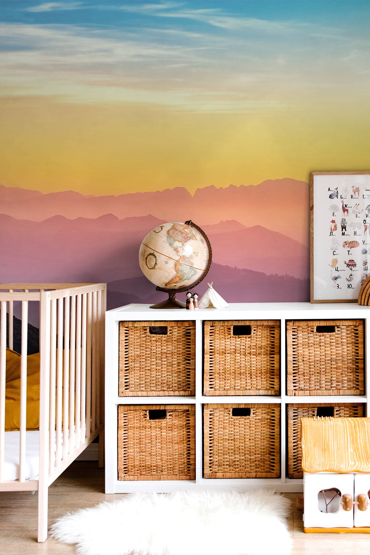 Mountain Wave Sunrise Wall Mural