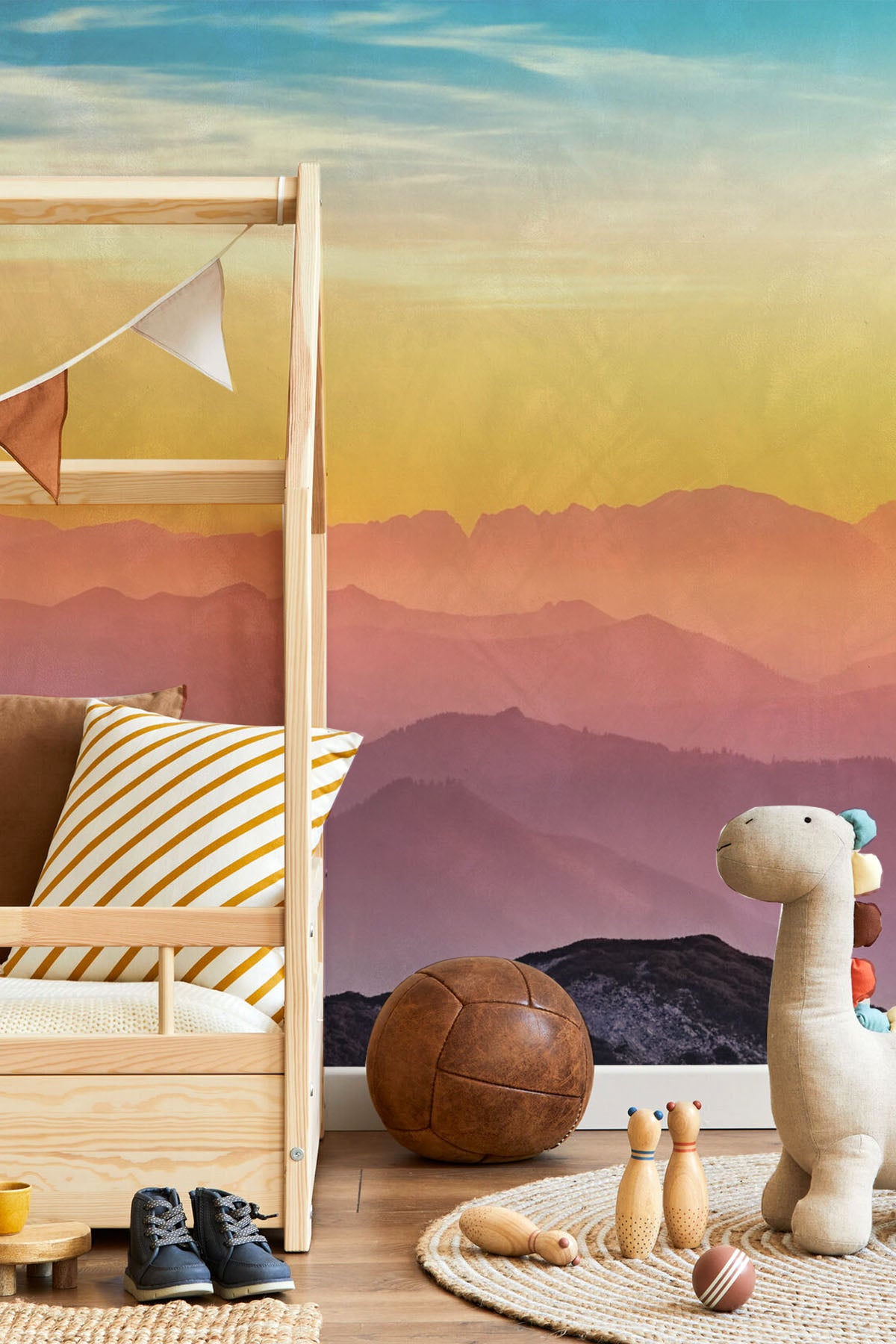 Mountain Wave Sunrise Wall Mural