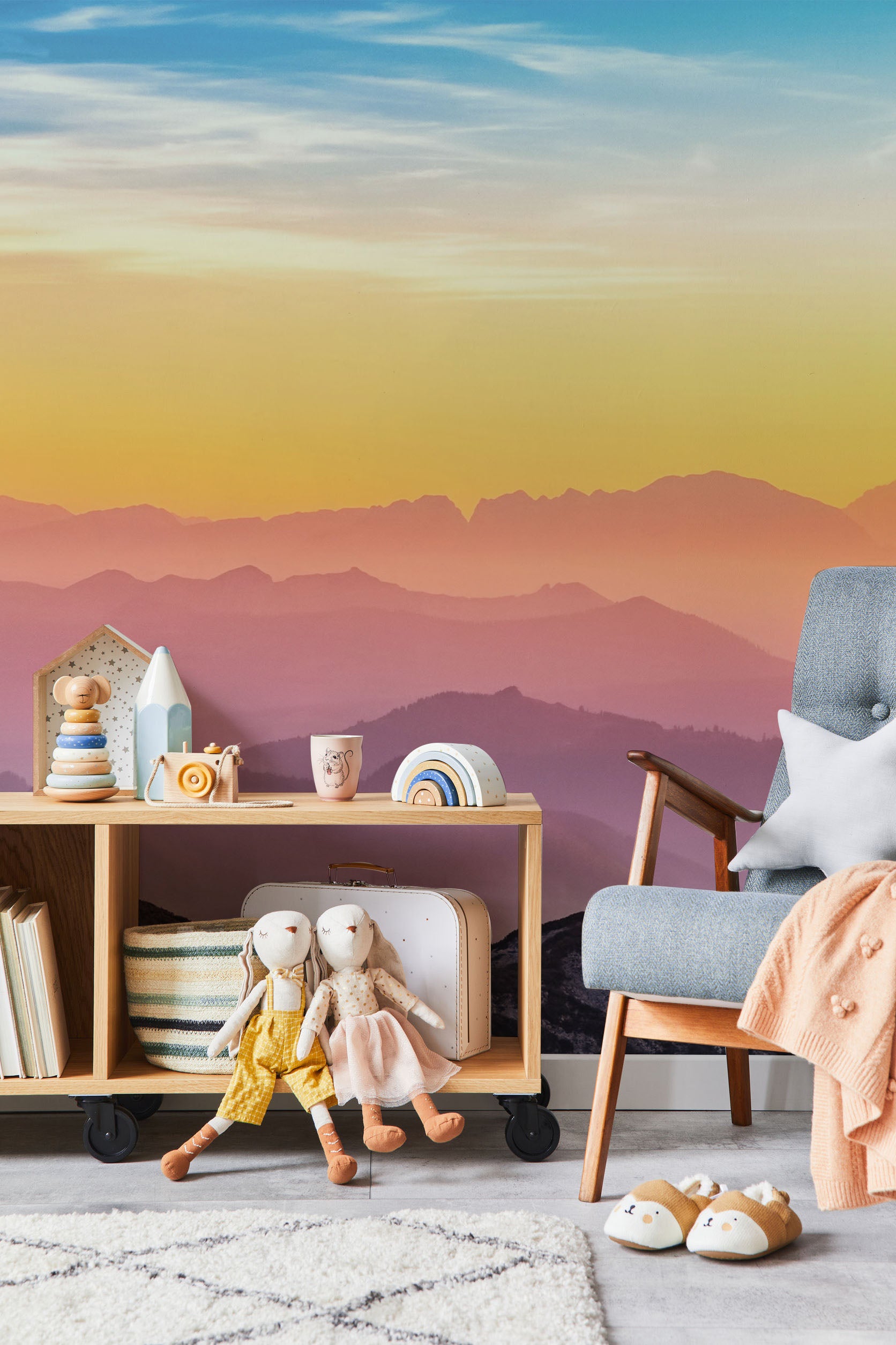 Mountain Wave Sunrise Wall Mural