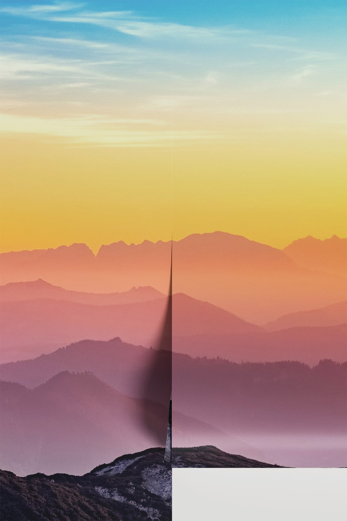 Mountain Wave Sunrise Wall Mural