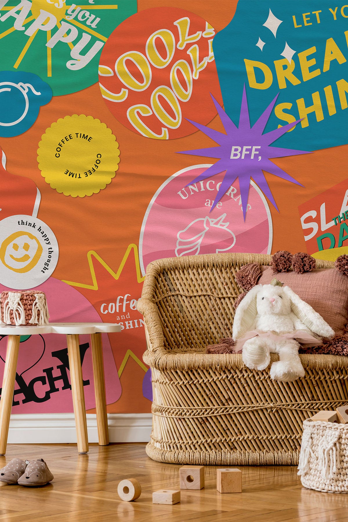 Sticker Collage Wall Mural