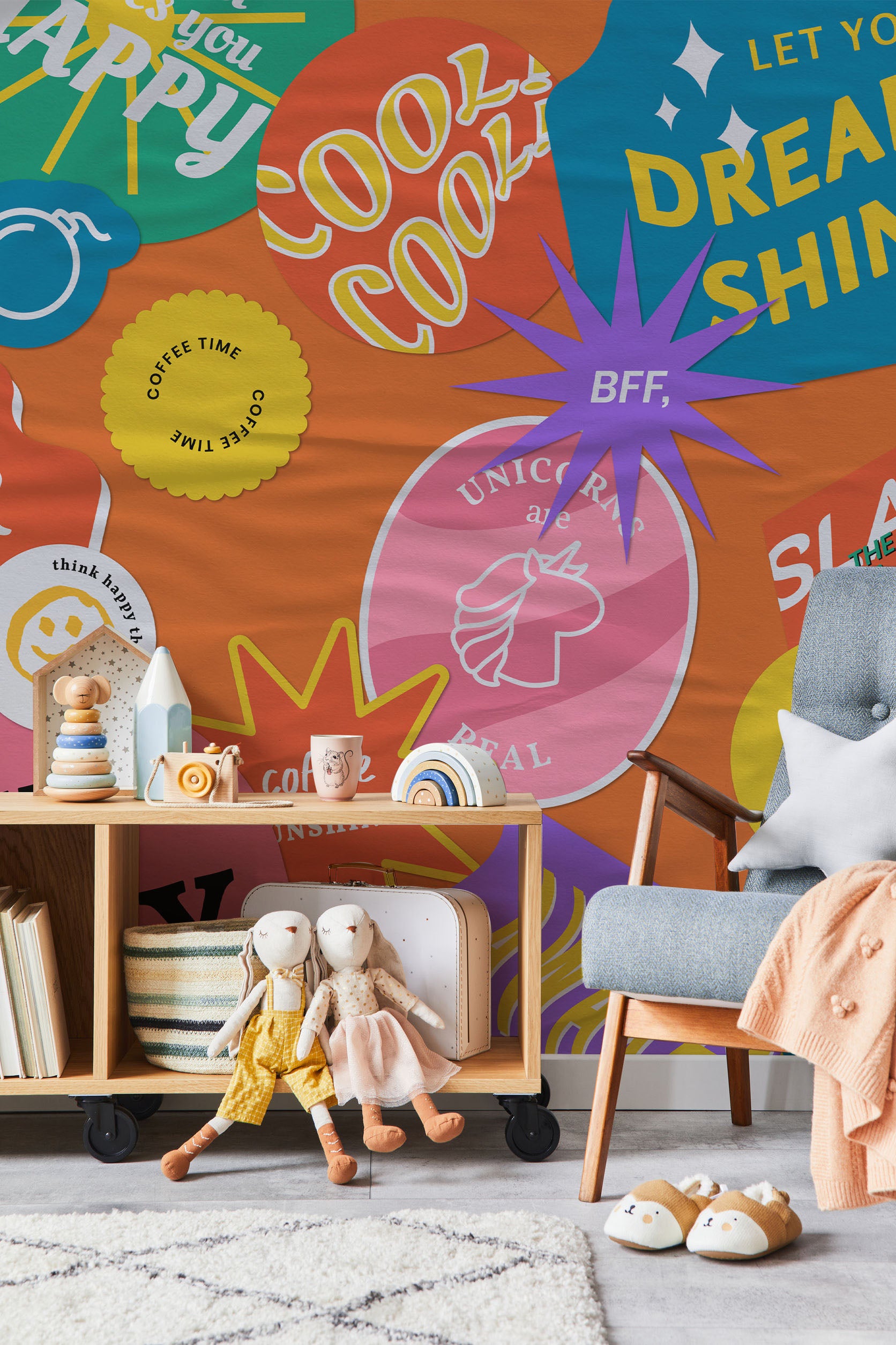 Sticker Collage Wall Mural