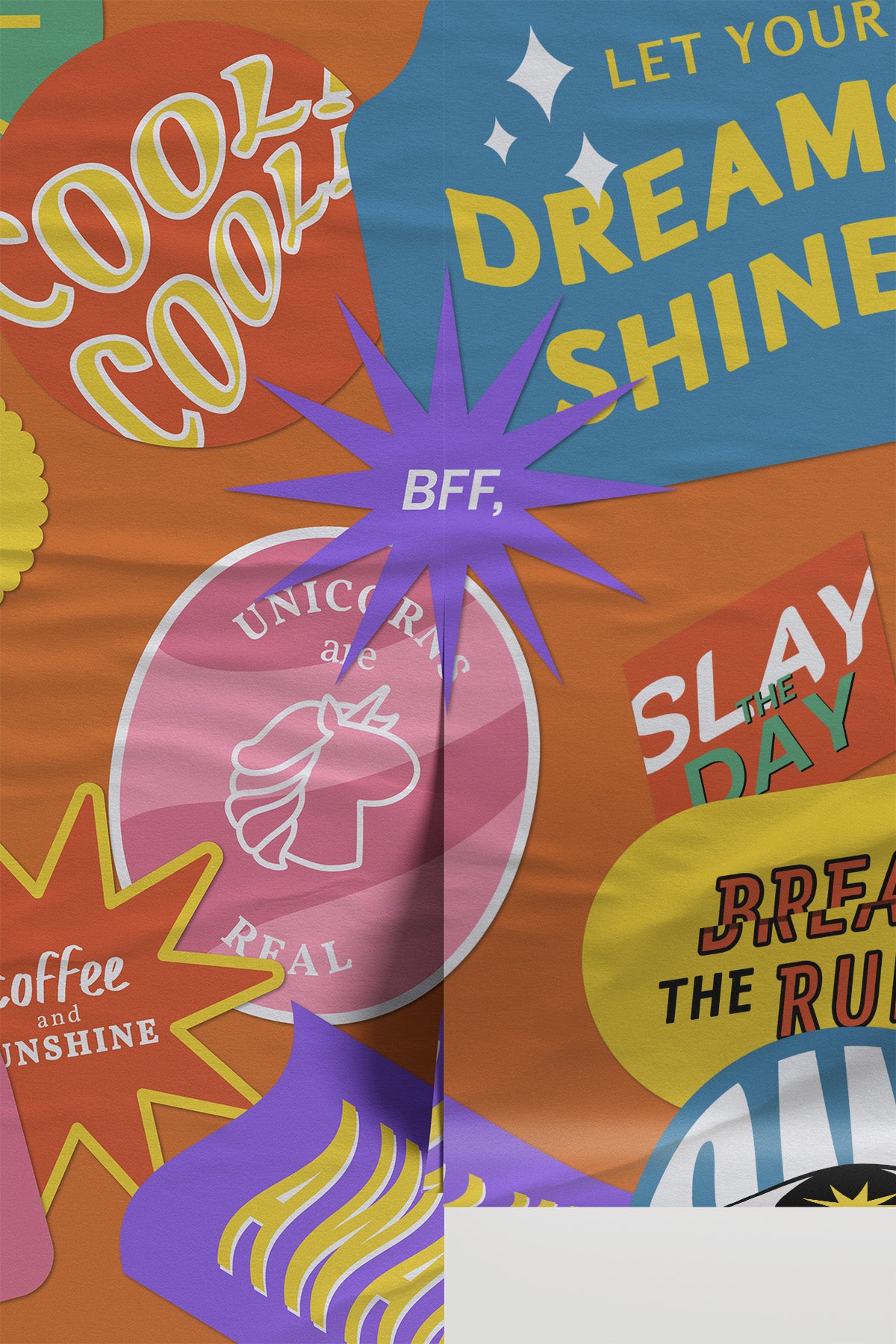 Sticker Collage Wall Mural
