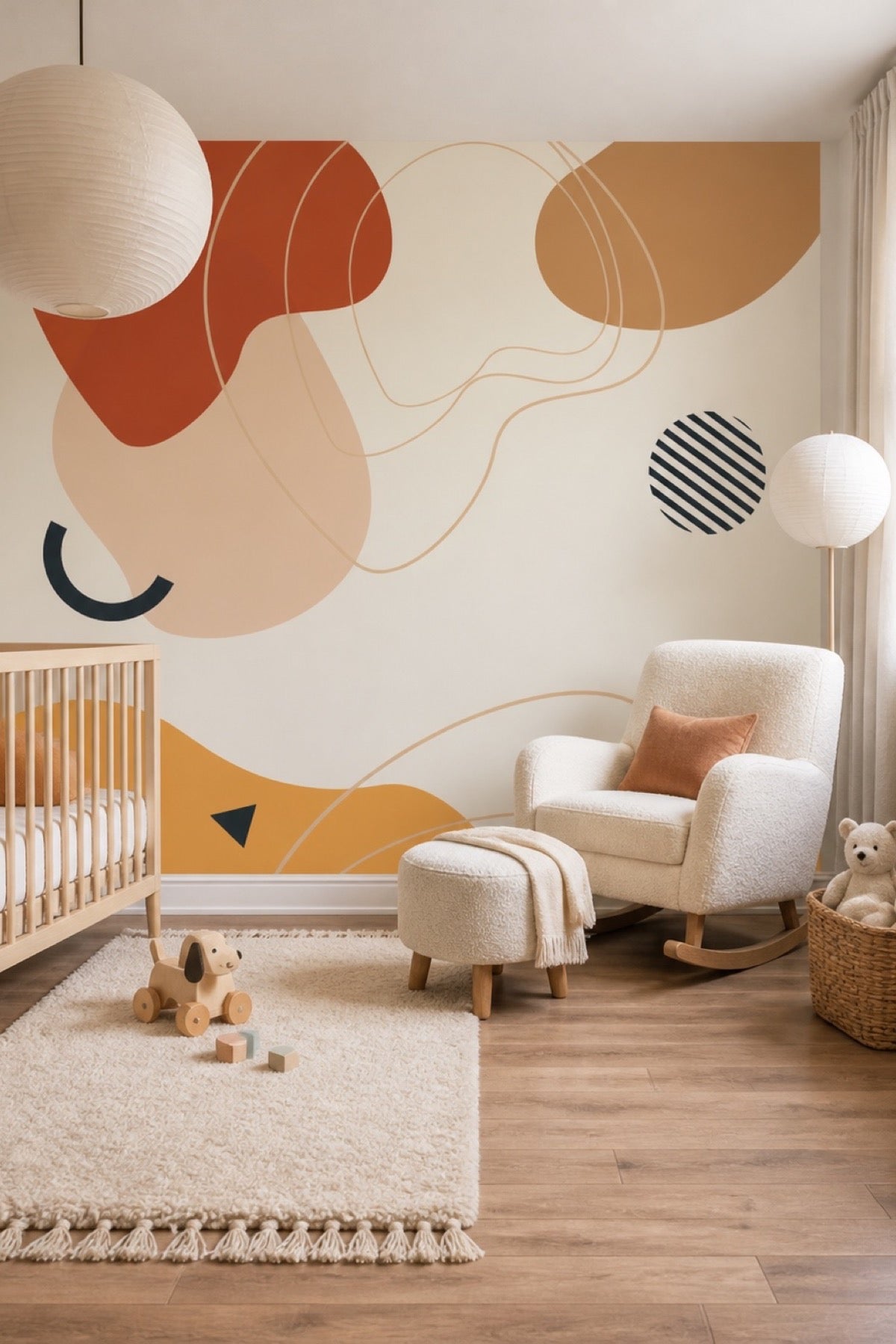 Abstract Earth Tone Shapes 7 Mural