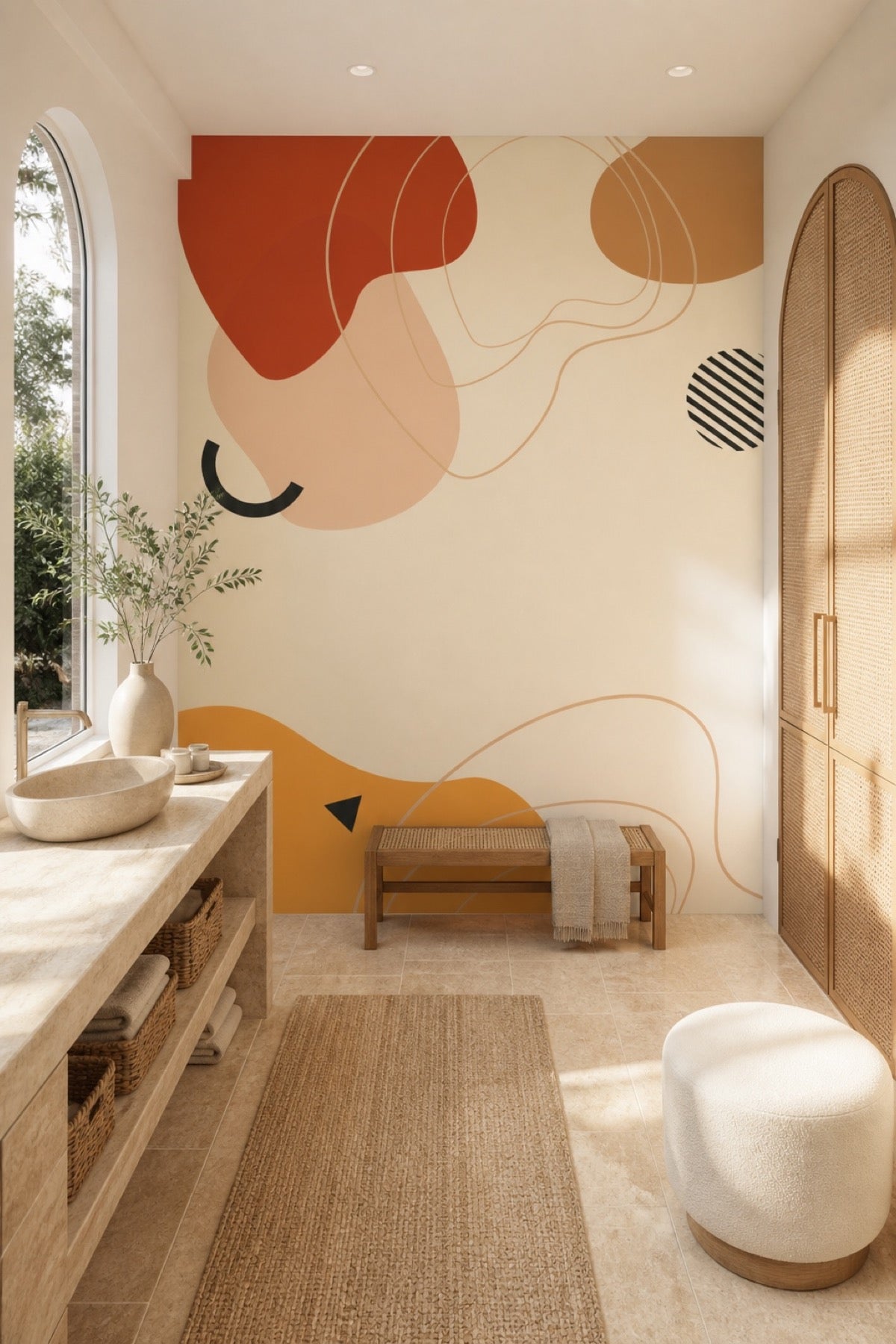 Abstract Earth Tone Shapes 7 Mural