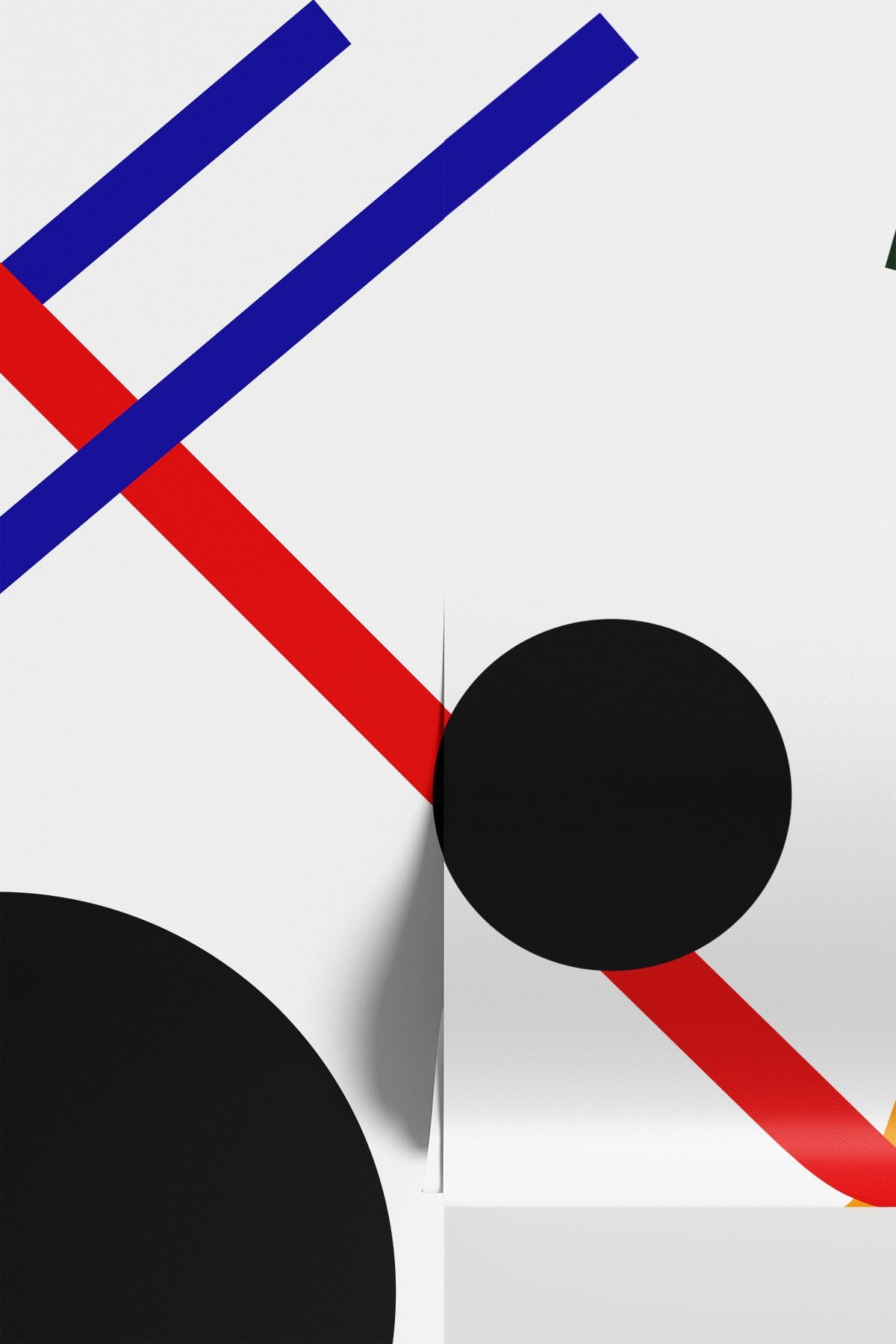 Abstract Bauhaus wall mural detail
