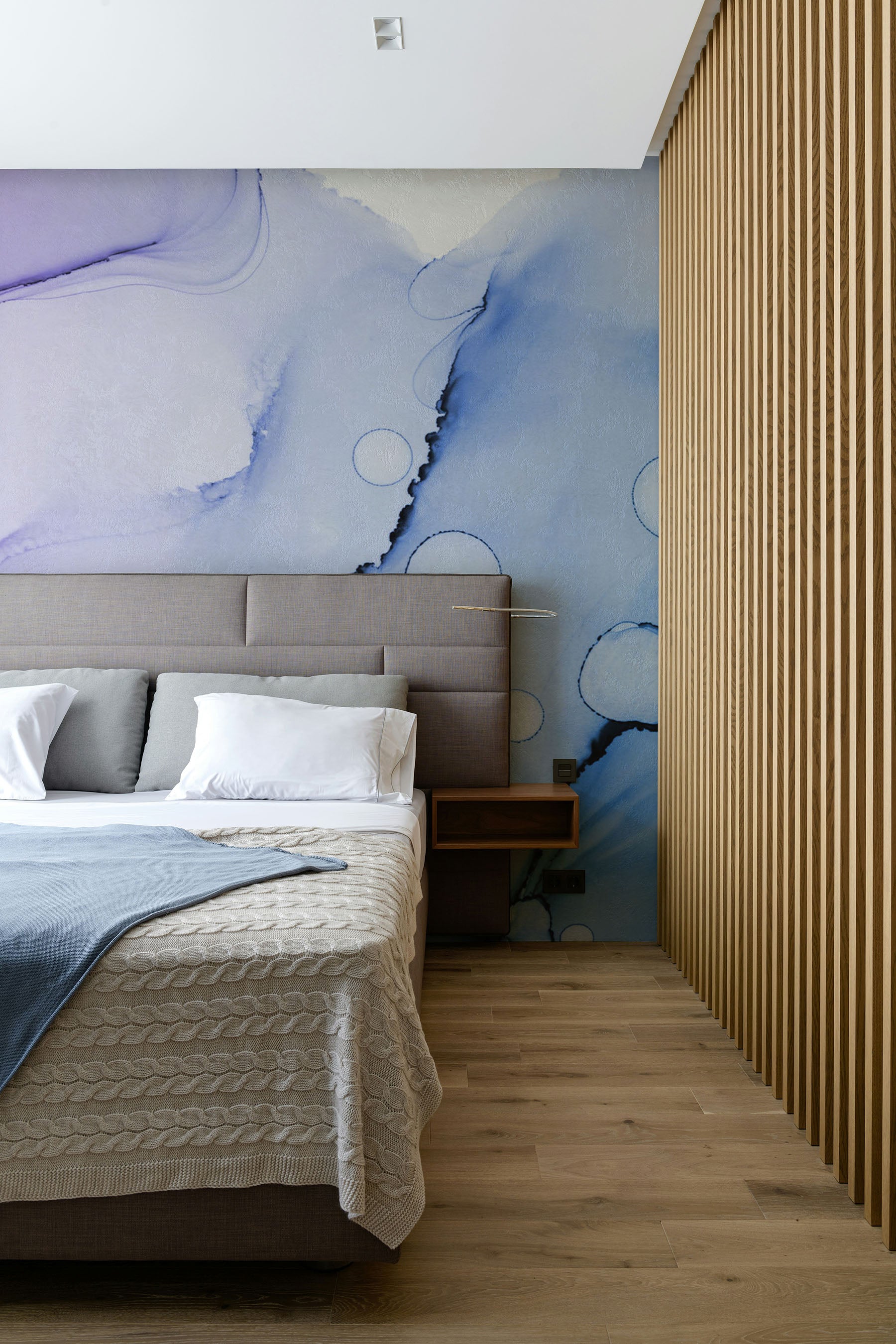 Deep Blue Ink Utopia Wall Mural