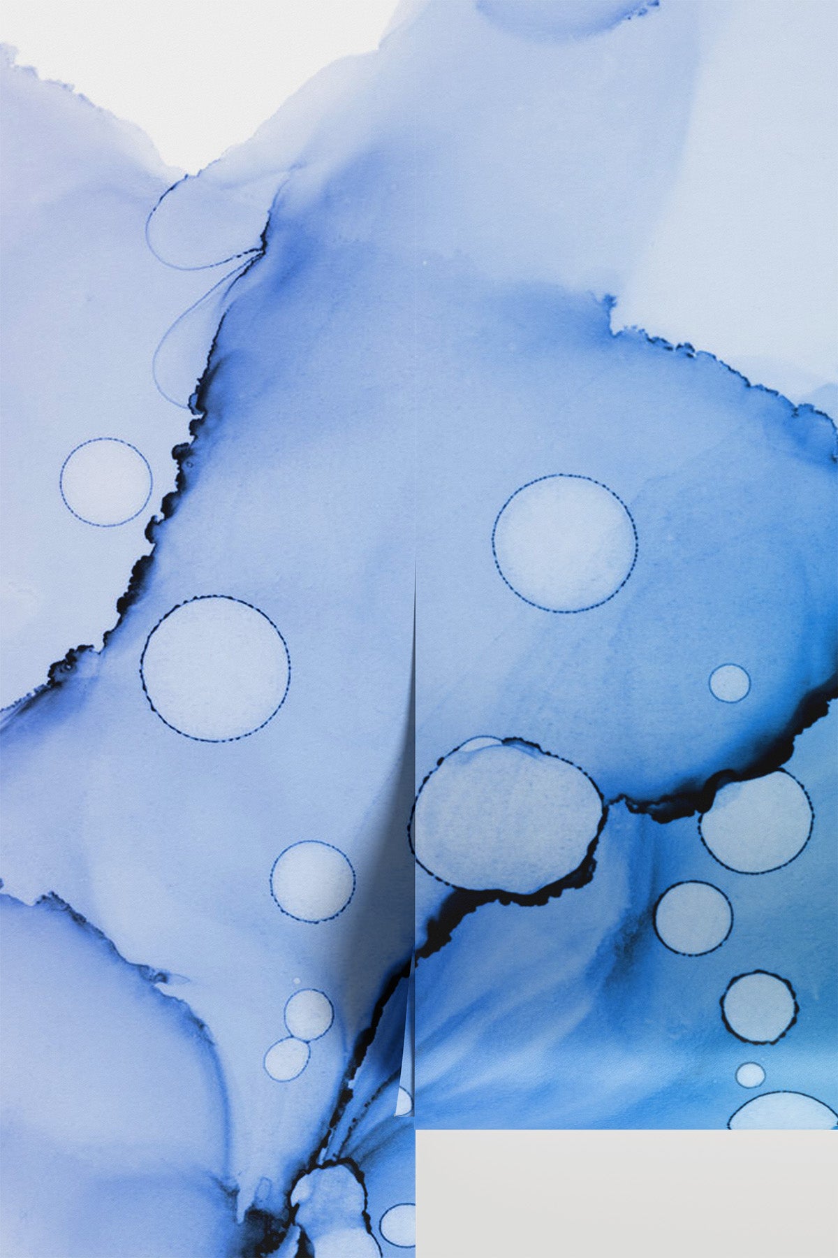 Deep Blue Ink Utopia Wall Mural