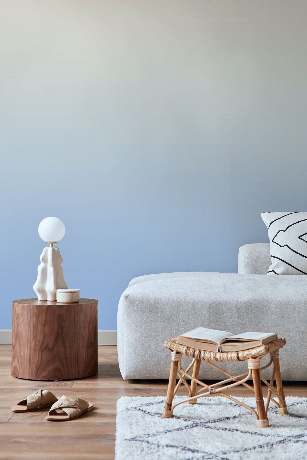 Baby Blue Bliss Wallpaper showcased in a room