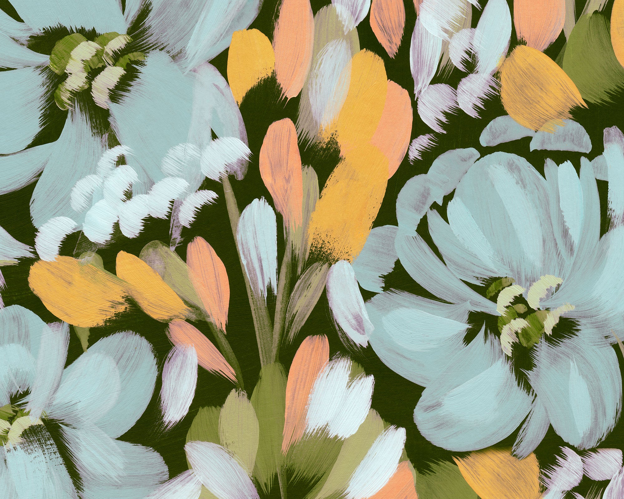 Blooming Serenity Wall Mural - Floral Wallpaper Mural - Eazywallz