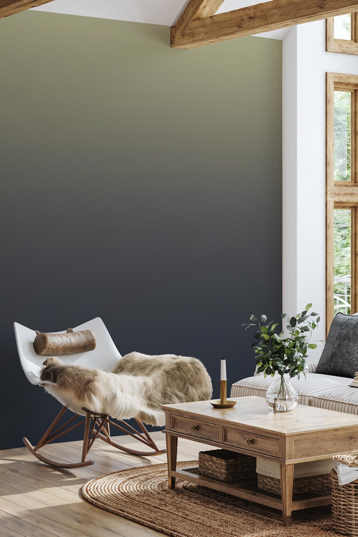 Blue Moon Magic Wallpaper showcased in a room