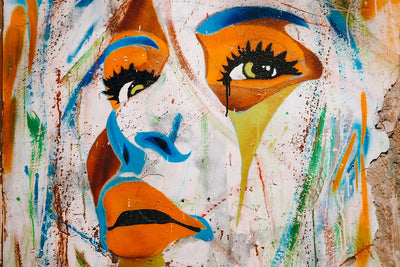 Colorful Femme Fatale Graffiti Wall Mural