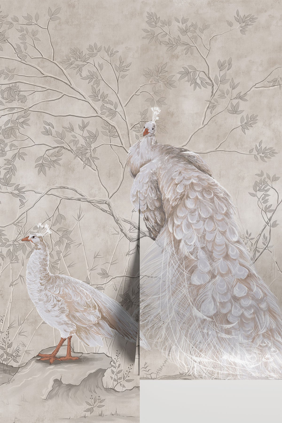 Peacock Chinoiserie Wall Mural