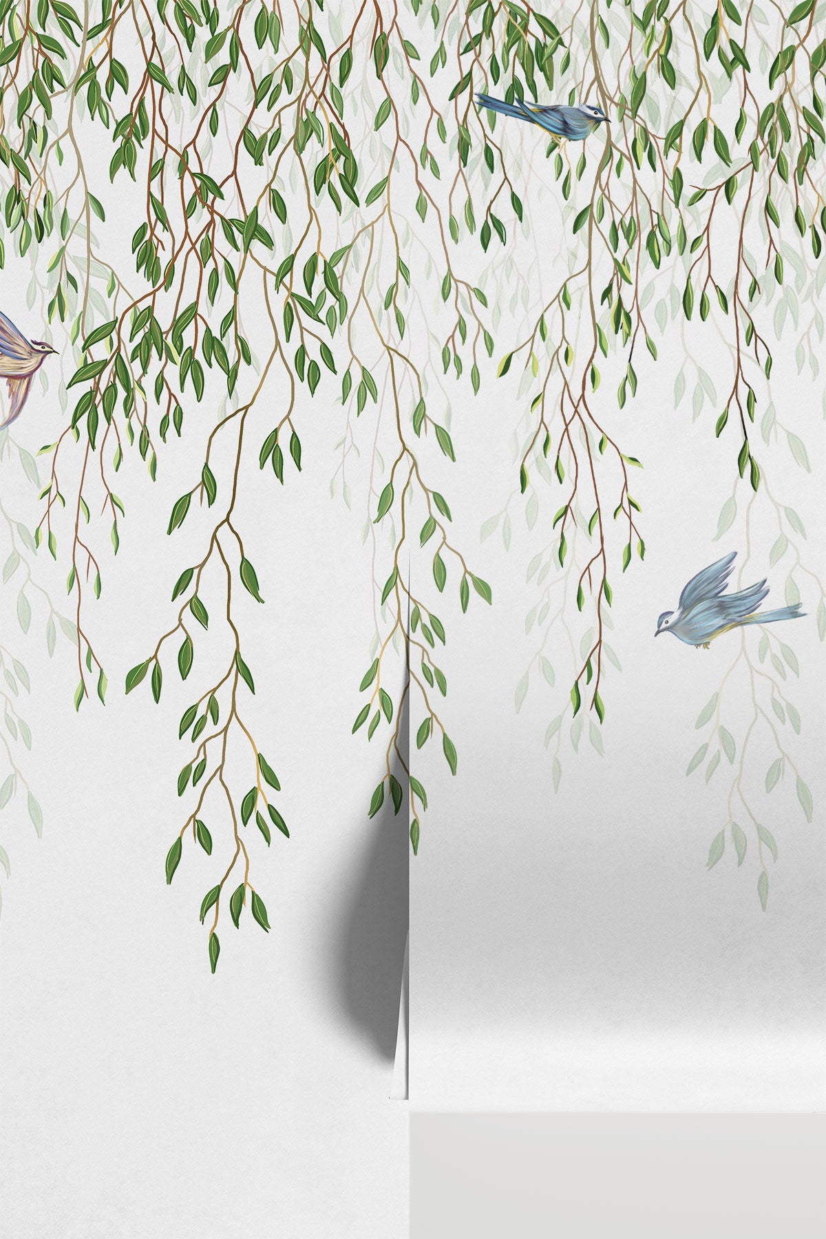 Birds and Willow Branch Chinoiserie