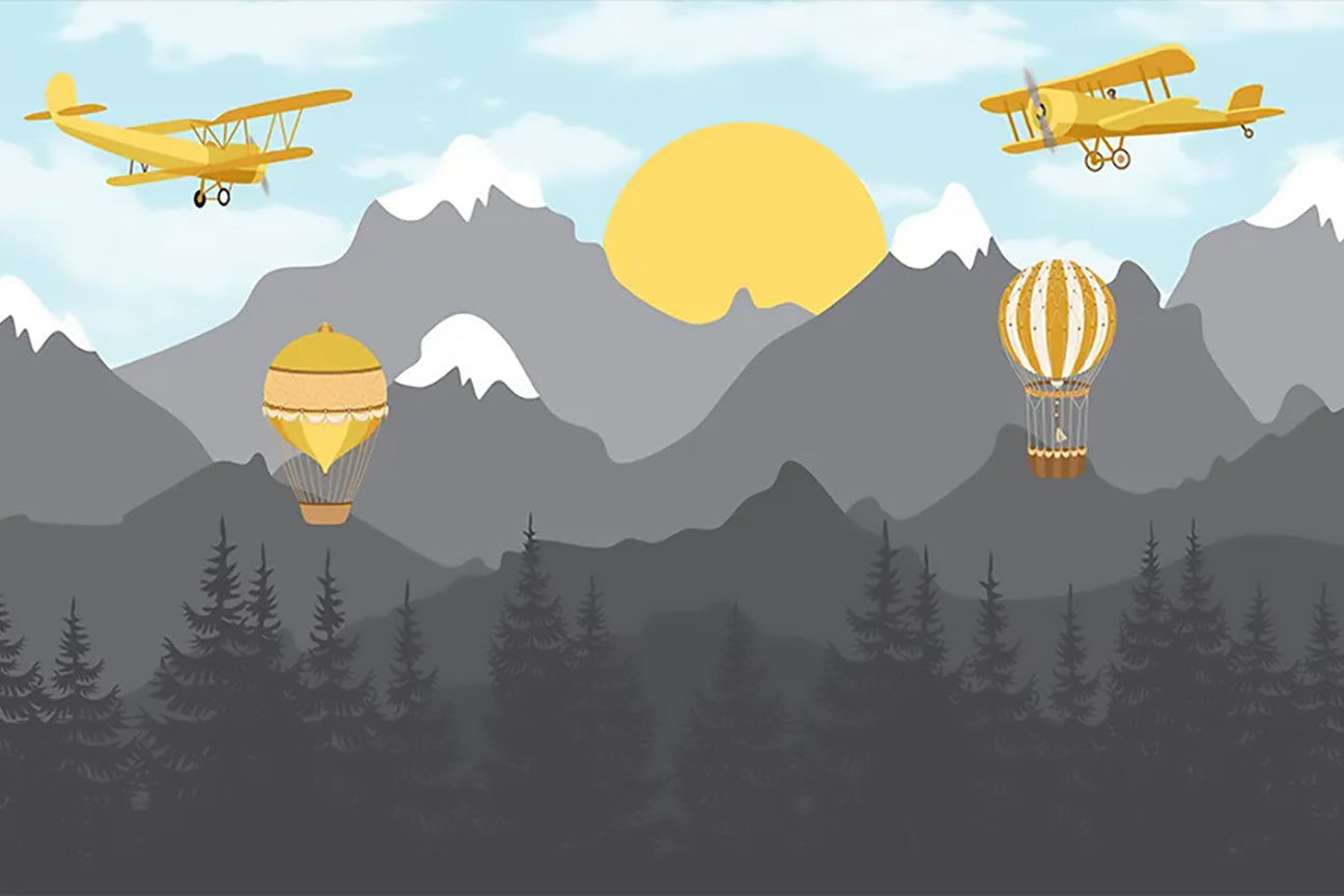 Flying Over Mountains Wall Mural