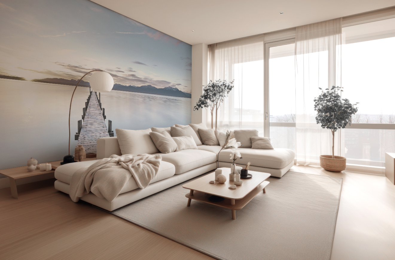 Serene Lakeside Dock Wall Mural