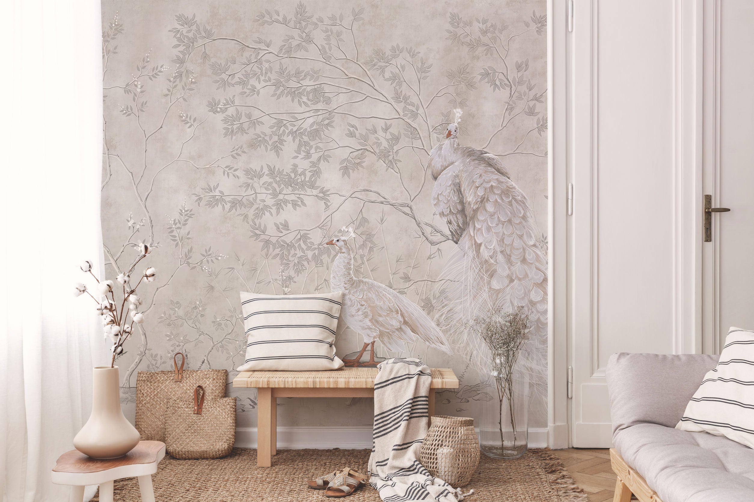 Peacock Chinoiserie Wall Mural