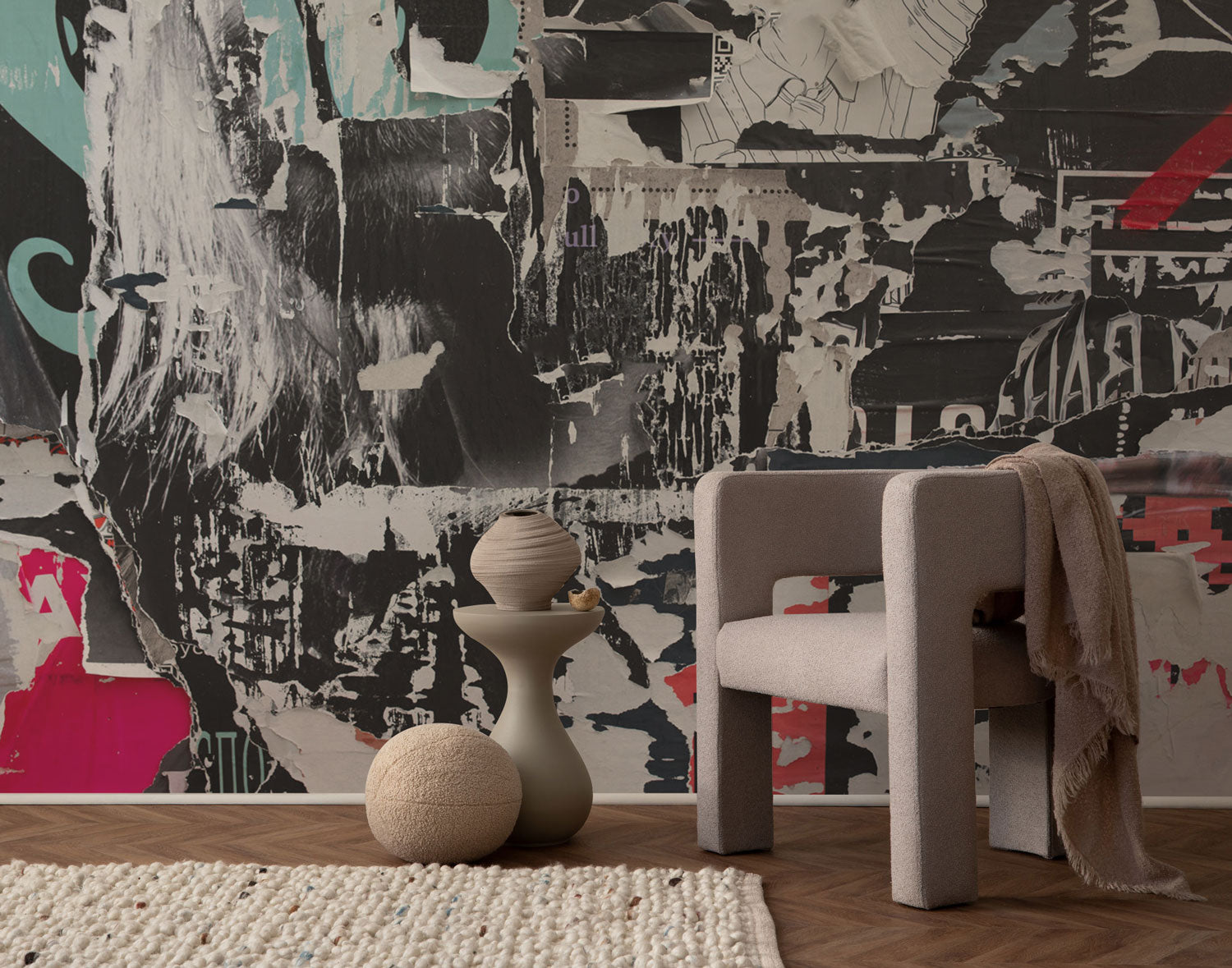 Grunge Tear Posters Wall Mural