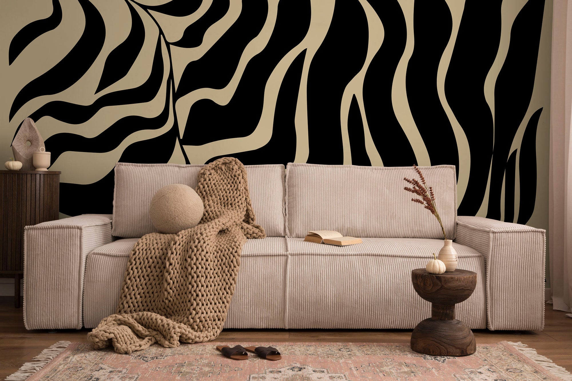 Japandi Leaf Wall Mural