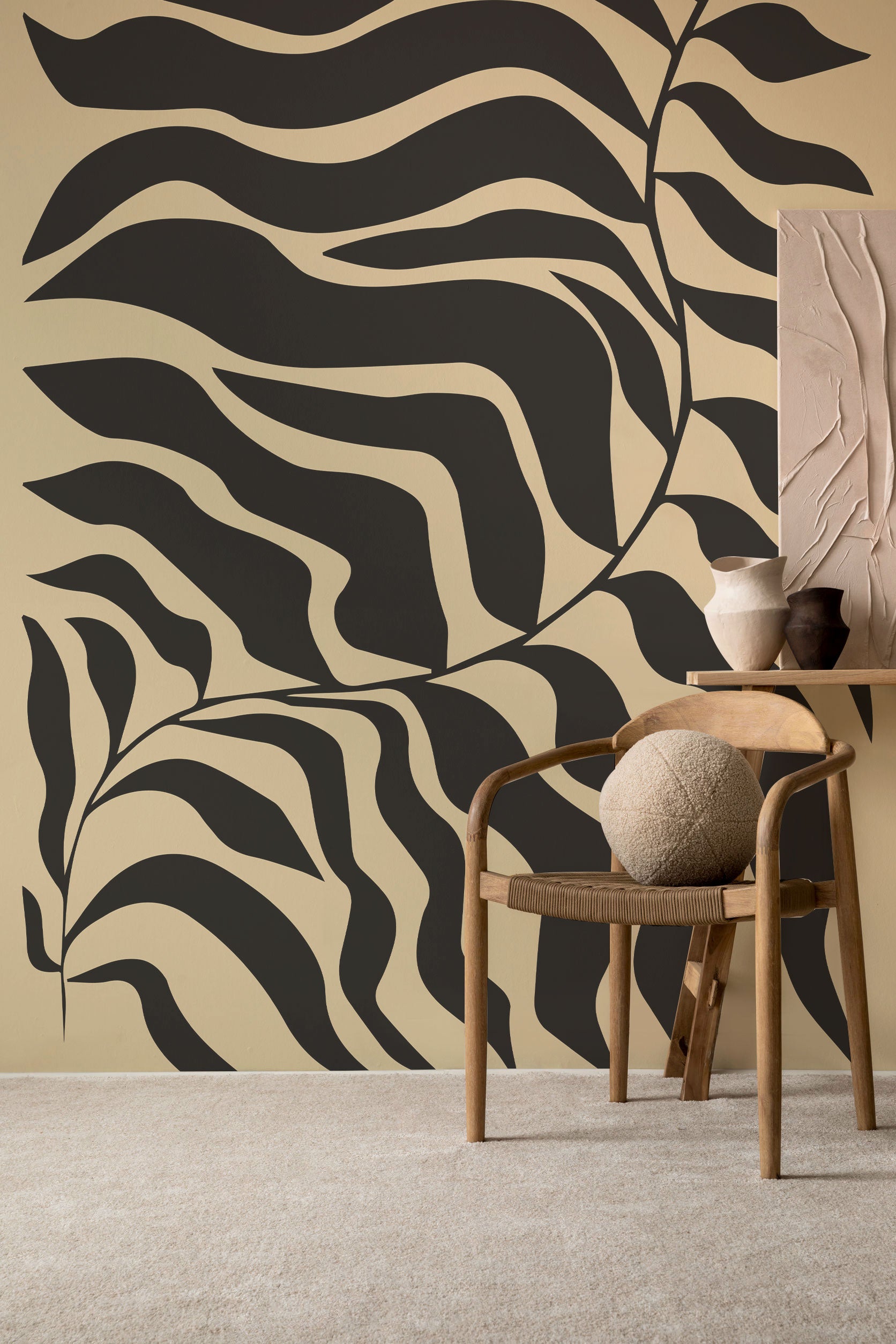 Japandi Leaf Wall Mural