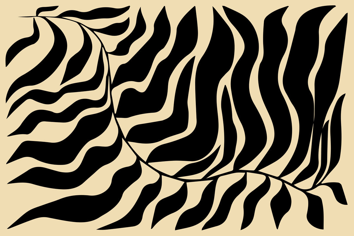 Japandi Leaf Wall Mural