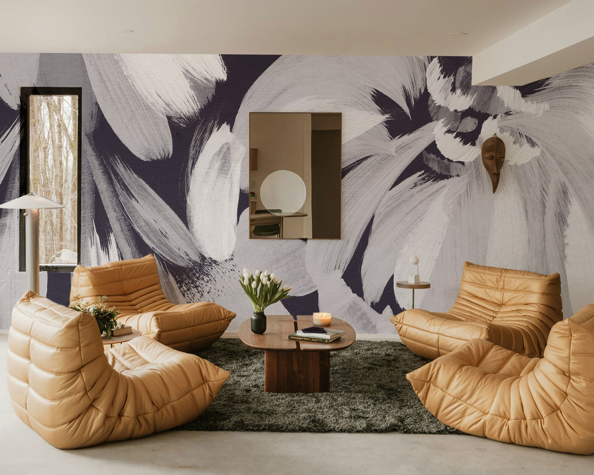 wonderwall76a.n.d.designworks ２6インチ Inverted Bloom Serenity Wall Mural - Eazywallz