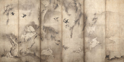 Enchanting Egrets in Willow Wall Mural