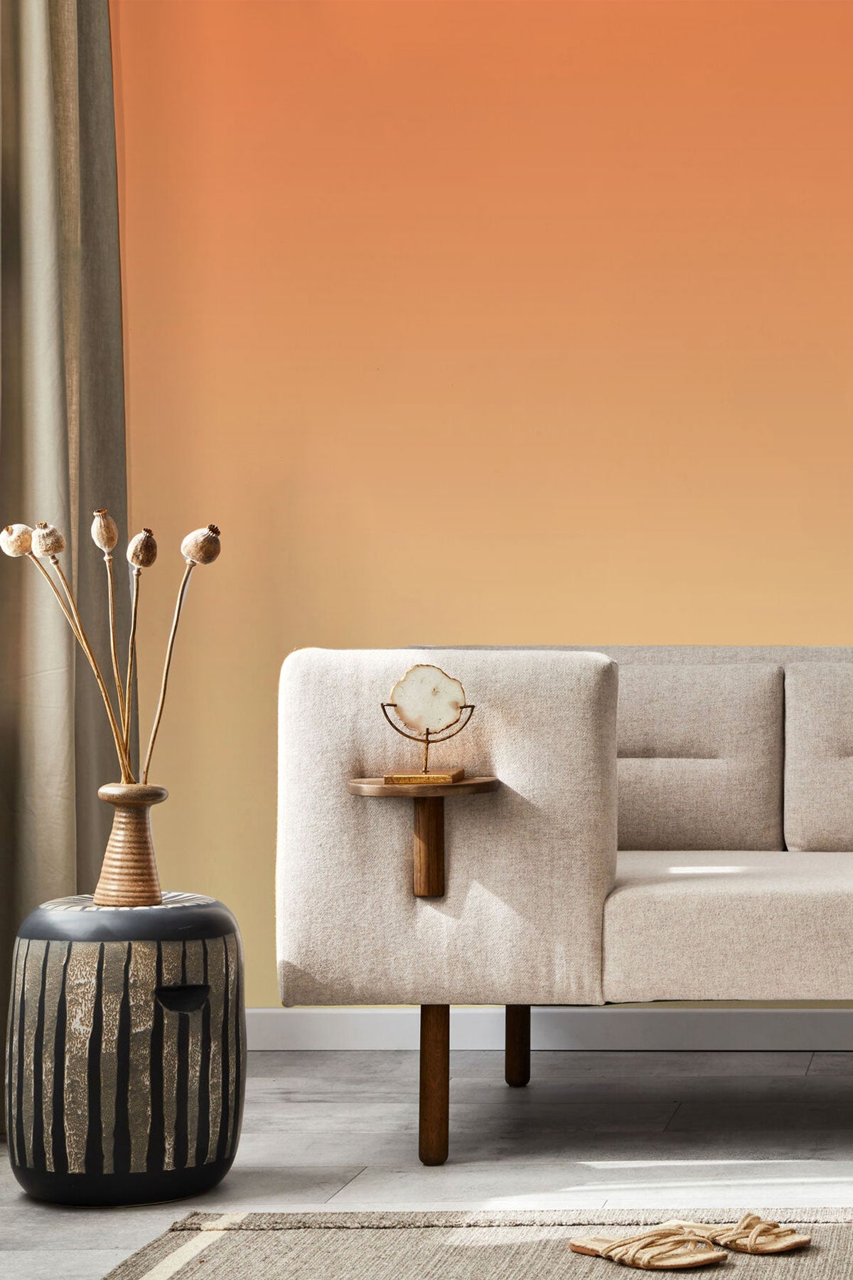 Golden Hour Wallpaper behind a sofa