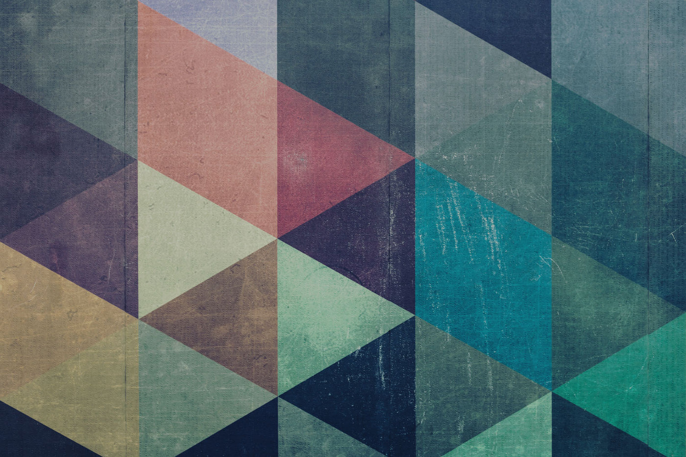Grunge Triangle Abstract Wall Mural