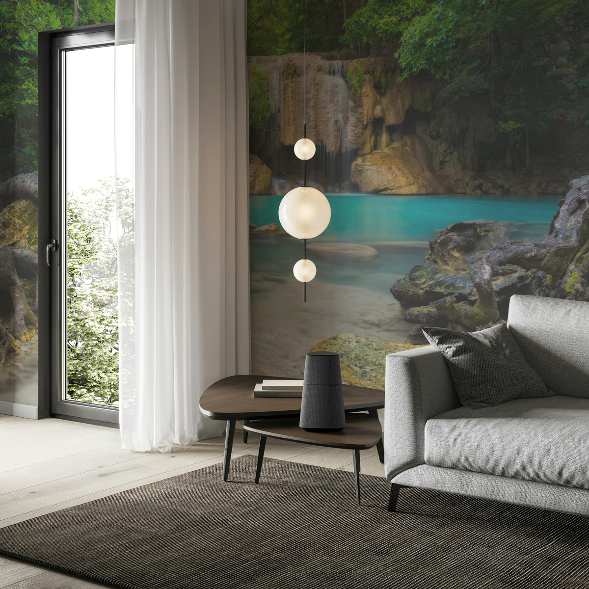 Jungle Waterfall Oasis Mural Wallpaper