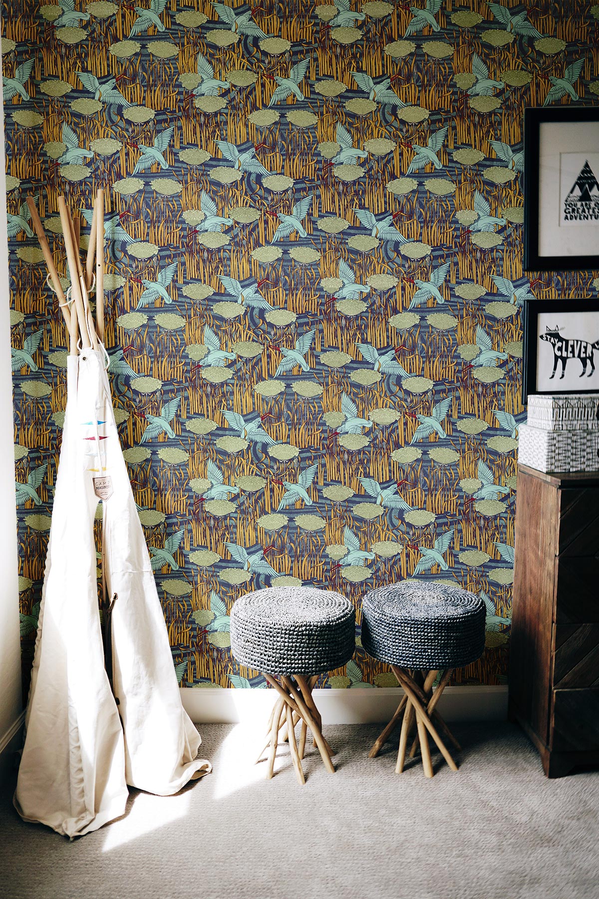 Kingfisher Above Water / Blue