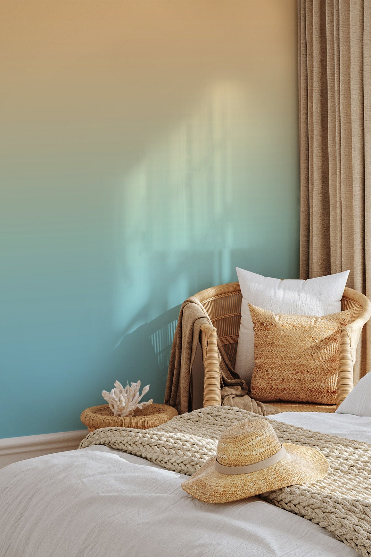 Melon Ball Wallpaper in a bedroom