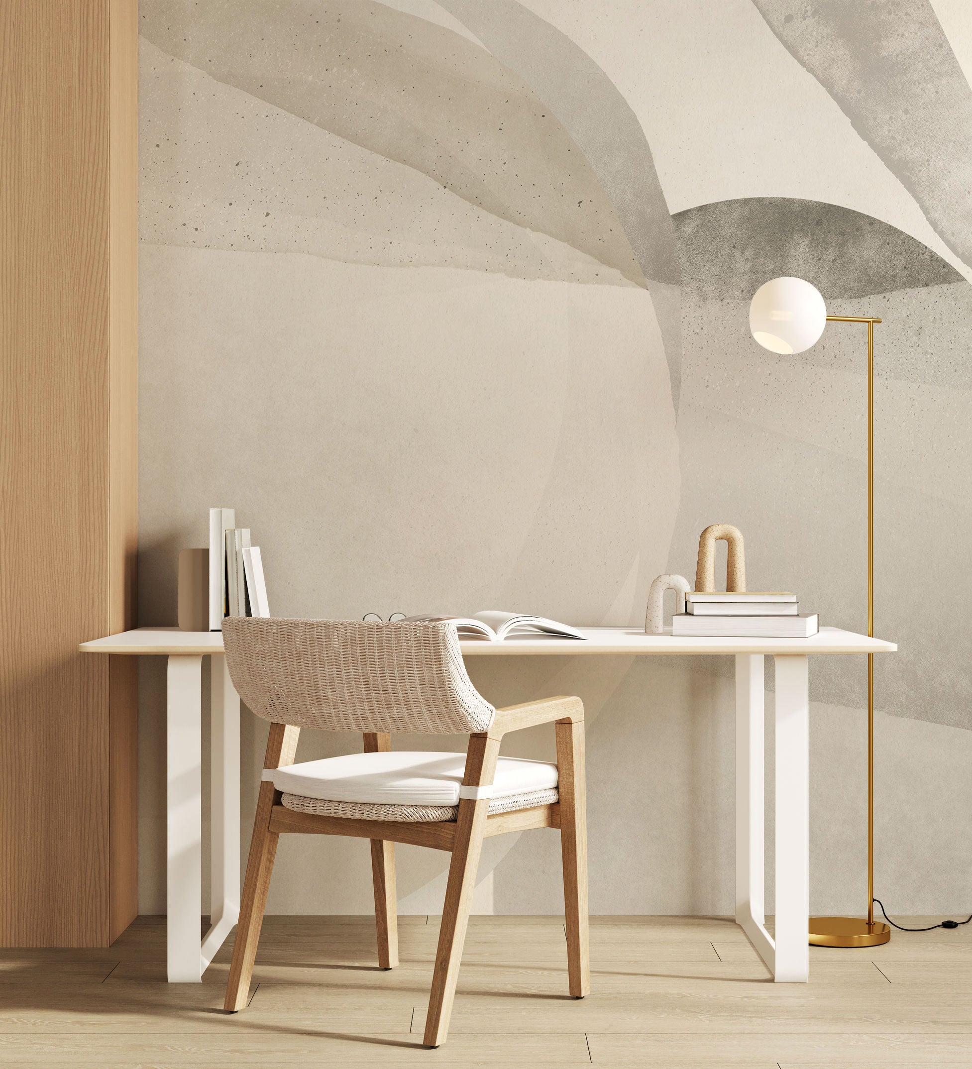 Natural Japandi Abstract Wall Mural