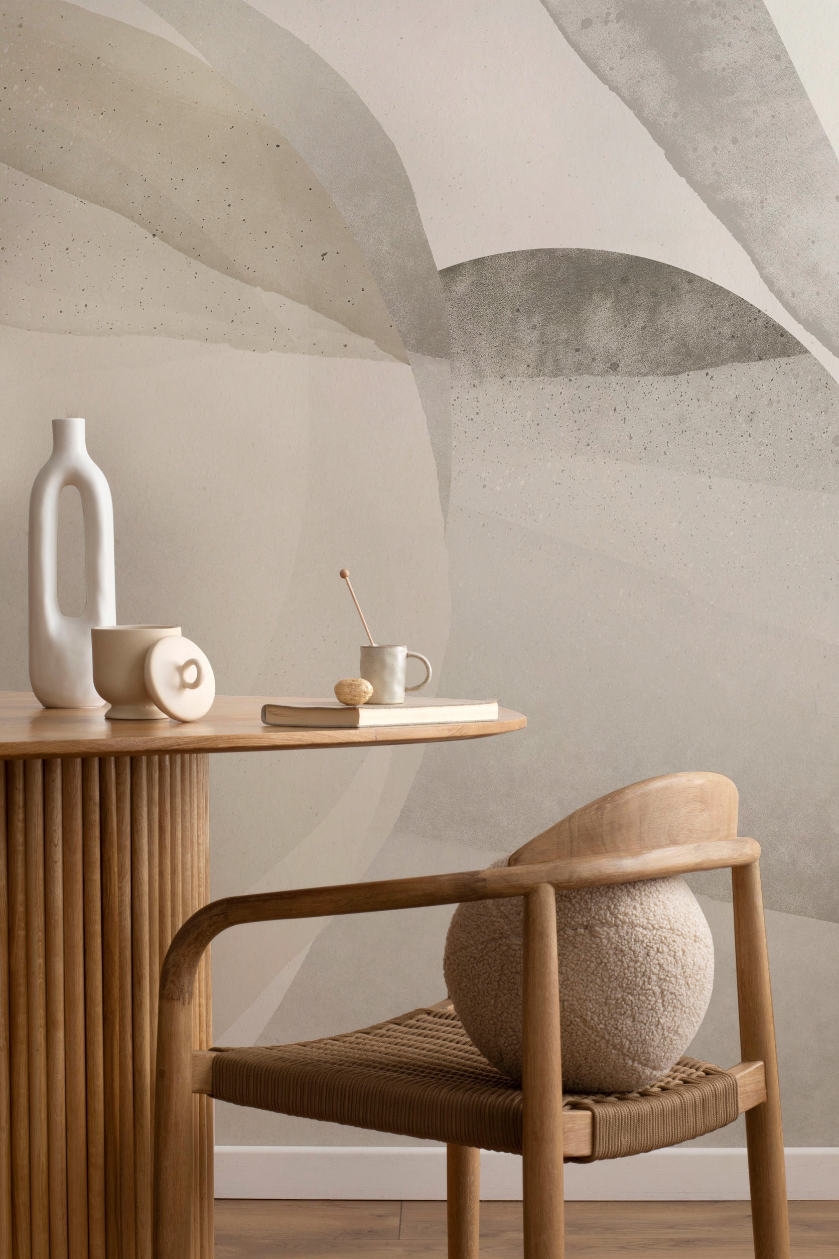 Natural Japandi Abstract Wall Mural