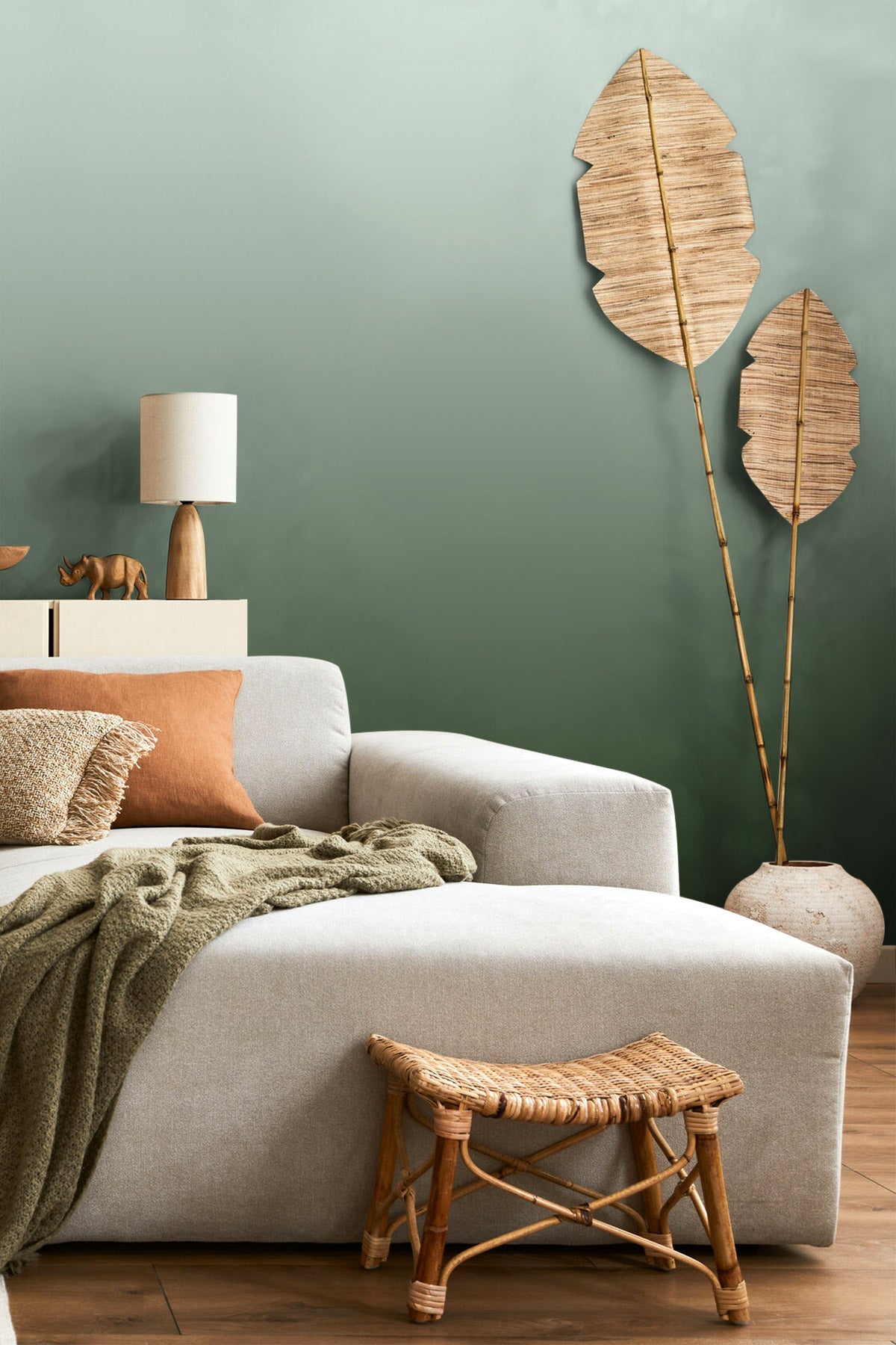 Olive Odyssey Wallpaper in a living room