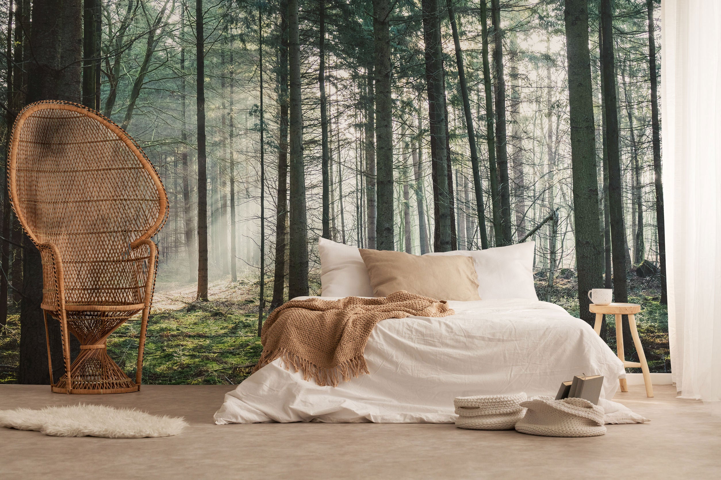 Ethereal Mist Forest Wall Mural