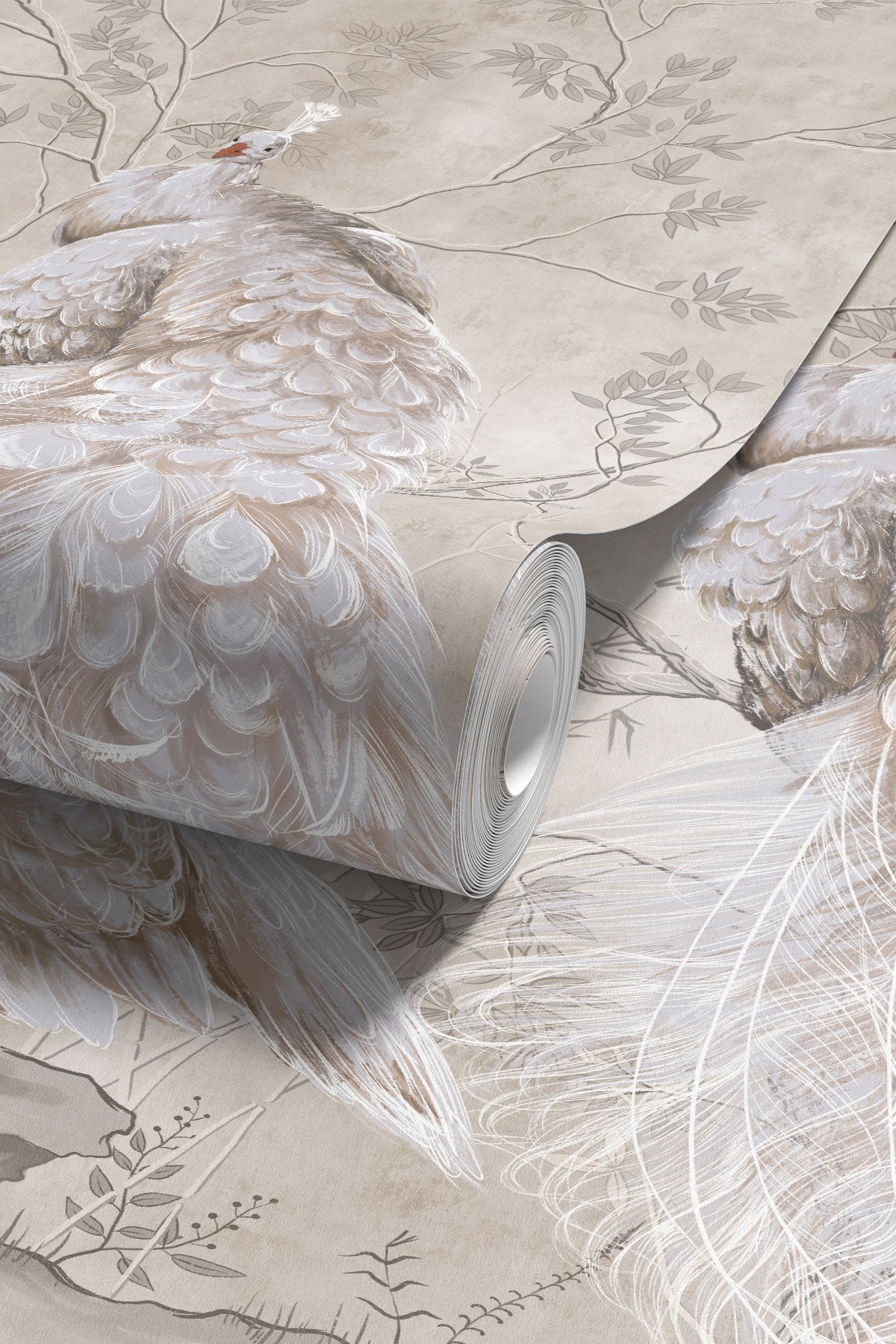 Peacock Chinoiserie Wall Mural
