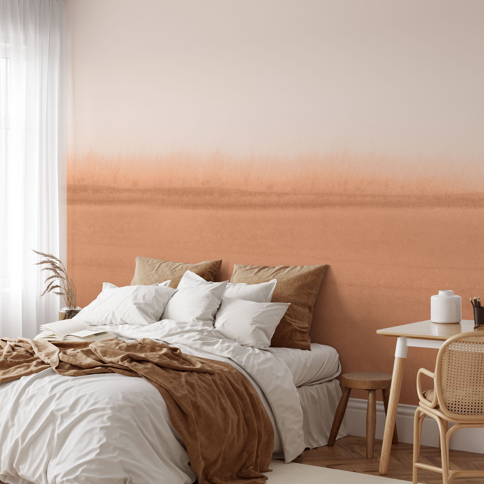 Peach Fuzz Color Block Wall Mural