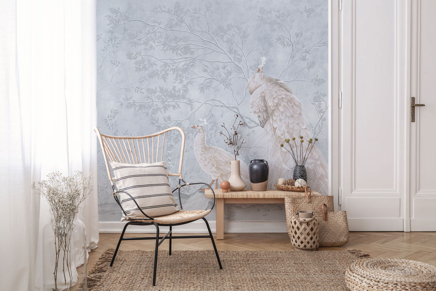 Peacock Chinoiserie 2 Wall Mural