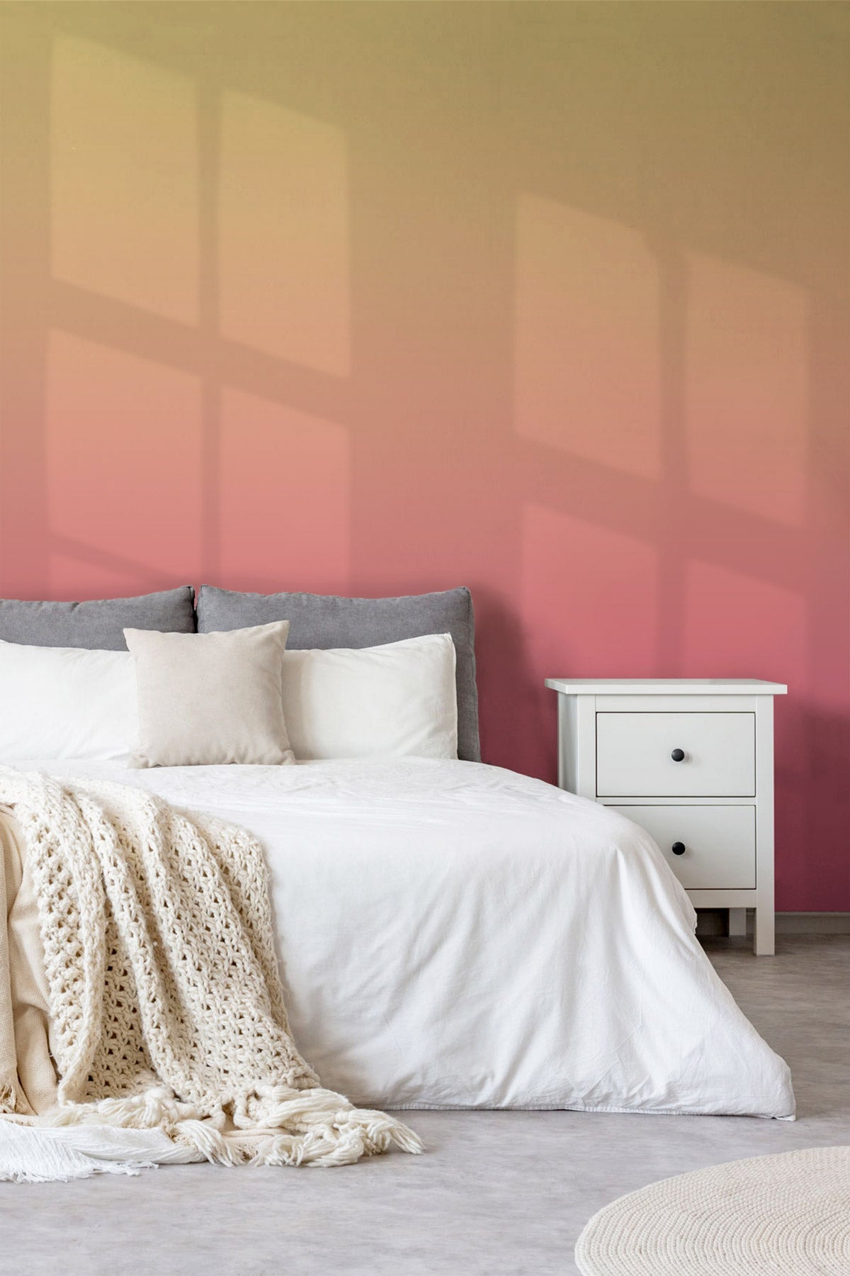 Pink Passion Fruit wallpaper in a bedroom